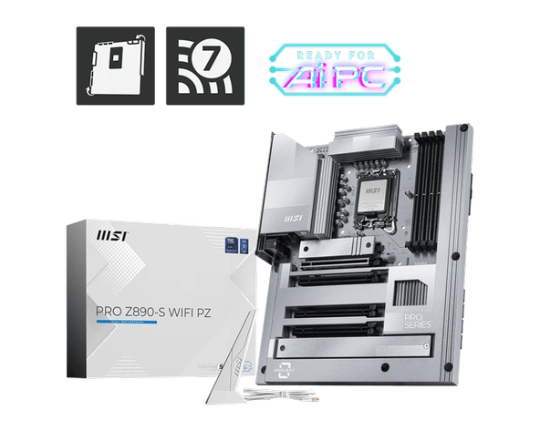 MSI PRO Z890-S WIFI PZ DDR5 8800MHZ(OC) USB 20Gbps 3xM.2 1xTB4 HDMI DISPLAY 2.5G LAN WIFI7 ATX 1851P