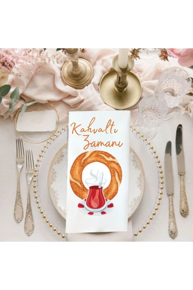 Lion Baskı ve Organizasyon  Kahvaltı Sunum Baskılı Peçete 20 Adet - Resim 2