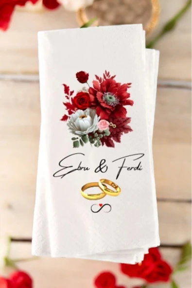 Lion Baskı ve Organizasyon  Kişiye Özel Söz, Nişan, Kına, Düğün Organizasyon Temalı Baskılı Peçete 20’li ürün görseli