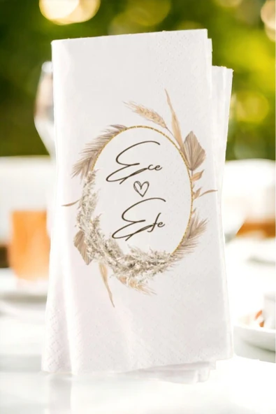 Lion Baskı ve Organizasyon  Kişiye Özel Söz, Nişan, Kına, Düğün Konsept Baskılı Sunum Peçetesi 20’li ürün görseli