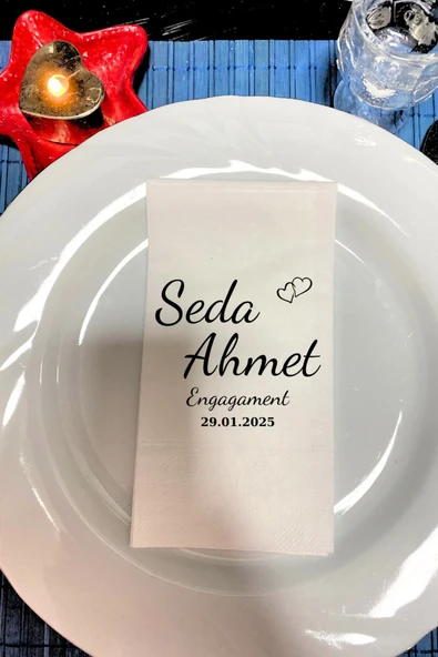 Lion Baskı ve Organizasyon  Baskılı Söz Düğün Nişan Peçetesi 20 Adet ürün görseli