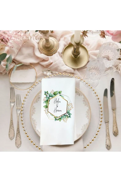 Lion Baskı ve Organizasyon  Söz Nişan Düğün Temalı Baskılı Peçete 20 Adet - Resim 2