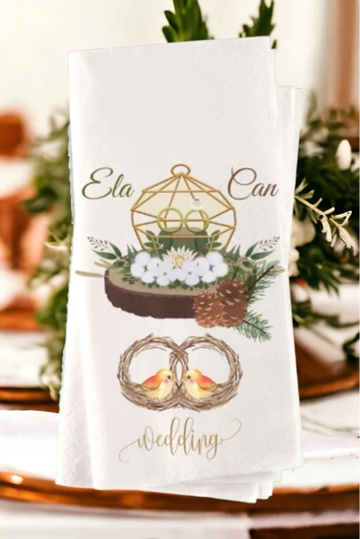 Lion Baskı ve Organizasyon  Kişiye Özel Söz, Nişan, Kına, Düğün Konsept Baskılı Sunum Peçetesi 20’li ürün görseli