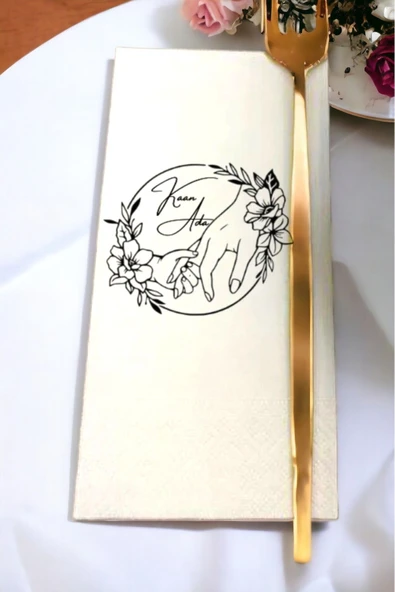 Lion Baskı ve Organizasyon  Kişiye Özel Söz, Nişan, Kına, Düğün Konsept Baskılı Sunum Peçetesi 20’li ürün görseli