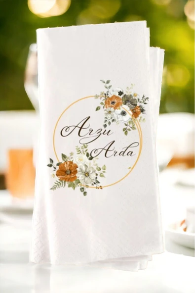 Lion Baskı ve Organizasyon  Kişiye Özel Söz, Nişan, Kına, Düğün Konsept Baskılı Sunum Peçetesi 20’li ürün görseli