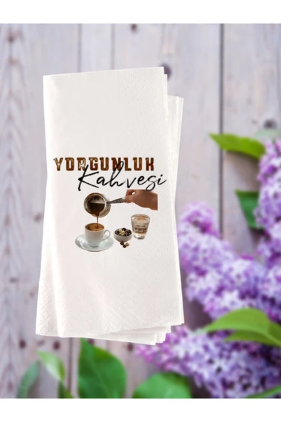 Lion Baskı ve Organizasyon  Kahve Temalı Esprili Yazı Baskılı Konuşan Peçete 20 Adet 0012