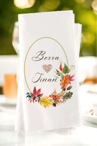 Lion Baskı ve Organizasyon  Kişiye Özel Söz, Nişan, Kına, Düğün Konsept Baskılı Sunum Peçetesi 20’li ürün görseli