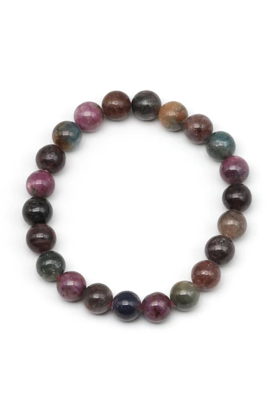 Yakut-Safir Doğal Taş Bileklik 8 mm Küre Kesim - 2