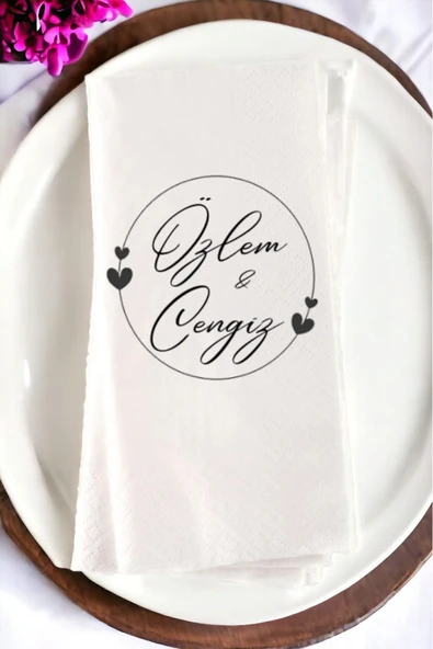 Lion Baskı ve Organizasyon  Kişiye Özel Söz, Nişan, Kına, Düğün Konsept Baskılı Sunum Peçetesi 20’li ürün görseli