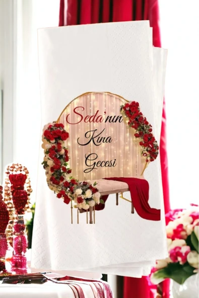 Lion Baskı ve Organizasyon  Kişiye Özel Söz, Nişan Ve Kına Gecesi Baskılı Sunum Peçetesi 20’li ürün görseli