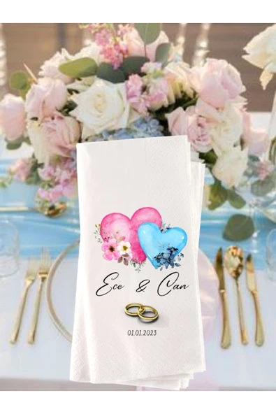 Lion Baskı ve Organizasyon  Söz Nişan Düğün Temalı Baskılı Peçete 20 Adet 1101 ürün görseli