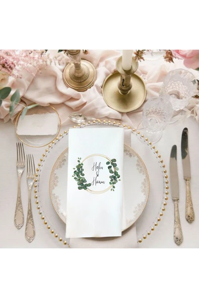 Lion Baskı ve Organizasyon  Söz Nişan Düğün Temalı Baskılı Peçete 20 Adet - Resim 2