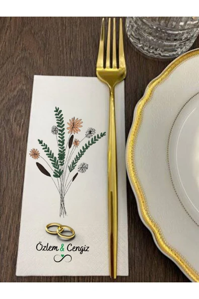 Lion Baskı ve Organizasyon  Söz Nişan Baskılı Peçete 20 Adet - 0004 ürün görseli