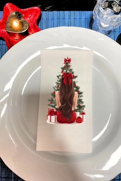 Lion Baskı ve Organizasyon  Yeni Yıl Konseptli Baskılı Sunum Peçetesi 20 Adet ürün görseli