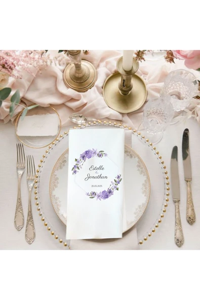 Lion Baskı ve Organizasyon  Baskılı Söz Düğün Nişan Peçetesi 20 Adet - Resim 2