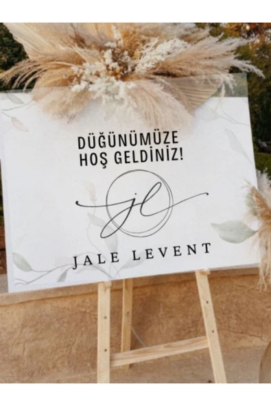 Lion Baskı ve Organizasyon  Düğünümüze Hoş Geldiniz Karşılama Panosu 50x70 - 2