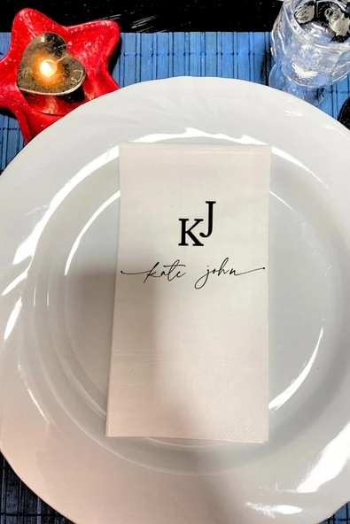 Lion Baskı ve Organizasyon  Kişiye Özel Düğün Nişan Söz Baskılı 20 adet peçete ürün görseli