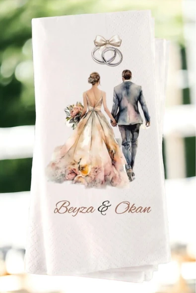 Camellia Boutique  Kişiye Özel Söz, Nişan, Kına, Düğün Konsept Baskılı Sunum Peçetesi 20’li ürün görseli