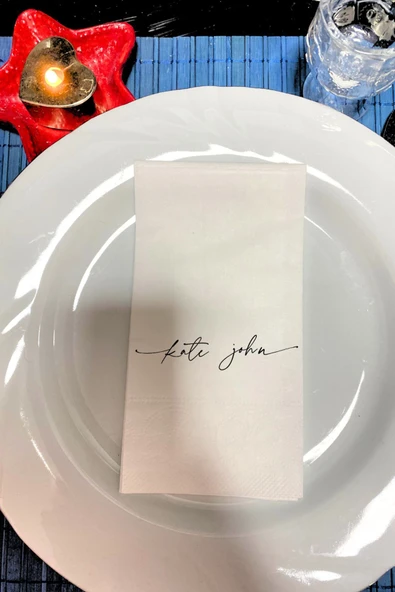 Lion Baskı ve Organizasyon  Kişiye Özel Düğün Nişan Söz Baskılı 20 adet peçete ürün görseli