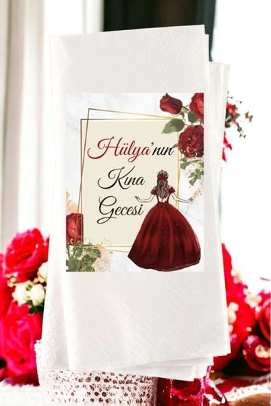 Lion Baskı ve Organizasyon  Kişiye Özel Söz, Nişan Ve Kına Gecesi Baskılı Sunum Peçetesi 20’li ürün görseli