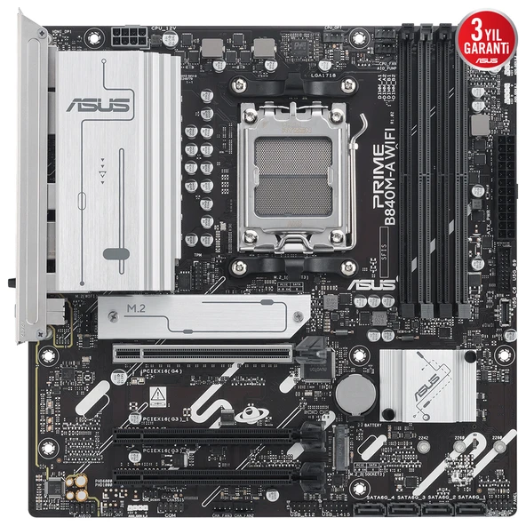 ASUS PRIME B840M-A WIFI AMD  DDR5 mATX ANAKART - Resim 2