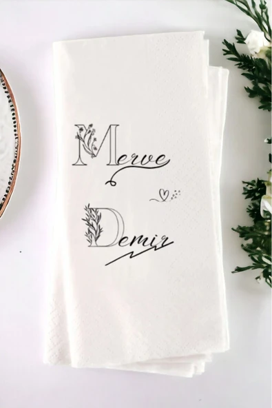 Lion Baskı ve Organizasyon  Kişiye Özel Söz, Nişan, Kına, Düğün Konsept Baskılı Sunum Peçetesi 20’li ürün görseli