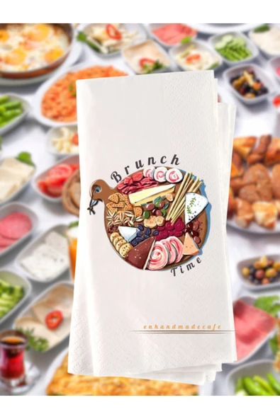 Lion Baskı ve Organizasyon  Brunch Kahvaltı Temalı Baskılı Peçete 20 Adet 1xx1 ürün görseli