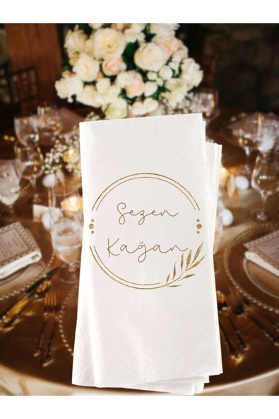 Lion Baskı ve Organizasyon  Sade,Söz Nişan Düğün Temalı Baskılı Peçete 20 Adet 1037 ürün görseli