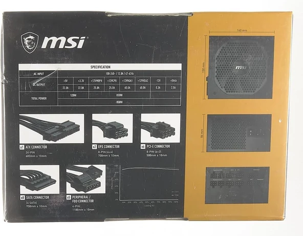 MSI MPG A850GF 850 W Power Supply Outlet - 10