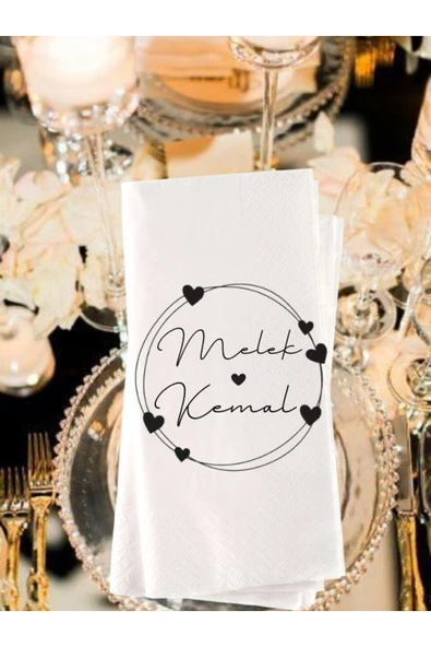 Lion Baskı ve Organizasyon  Sade,Söz Nişan Düğün Temalı Baskılı Peçete 20 Adet 1029 ürün görseli