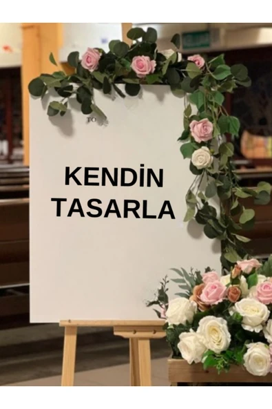 Lion Baskı ve Organizasyon  Düğün Temalı Karşılama Panosu kendin taasarla 50x70 cm - 2