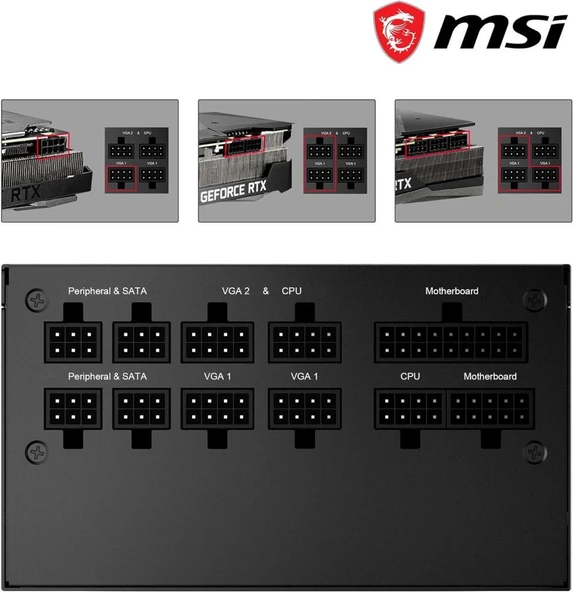MSI MPG A850GF 850 W Power Supply Outlet - 11