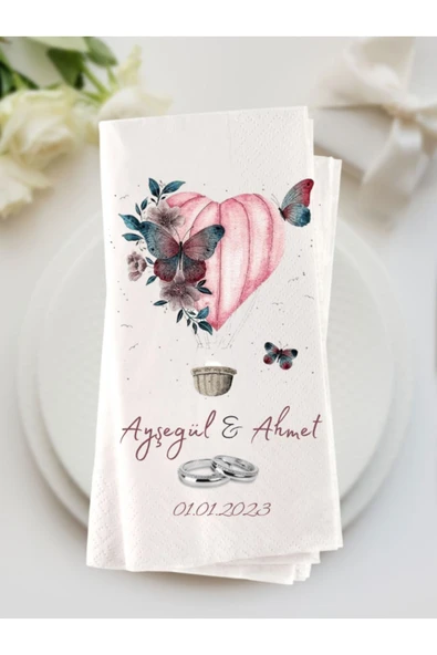 Lion Baskı ve Organizasyon  Söz Ve Nişan Baskılı Sunum Peçetesi 20 Adet ürün görseli