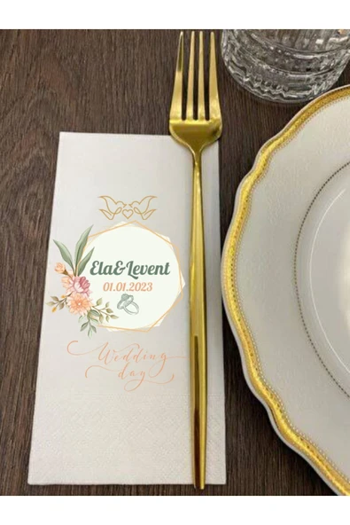 Lion Baskı ve Organizasyon  Baskılı Peçete Düğün Organizasyon Peçetesi 20 Adet ürün görseli