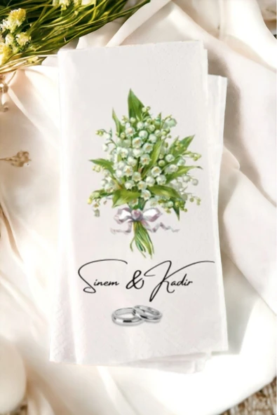 Lion Baskı ve Organizasyon  Kişiye Özel Söz, Nişan, Kına, Düğün Konsept Baskılı Sunum Peçetesi 20’li ürün görseli