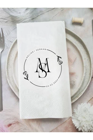 Lion Baskı ve Organizasyon  Sade,Söz Nişan Düğün Temalı Baskılı Peçete 20 Adet ürün görseli