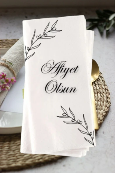 Lion Baskı ve Organizasyon  Kişiye Özel Afiyet Olsun Baskılı Sunum Peçetesi 20’li ürün görseli