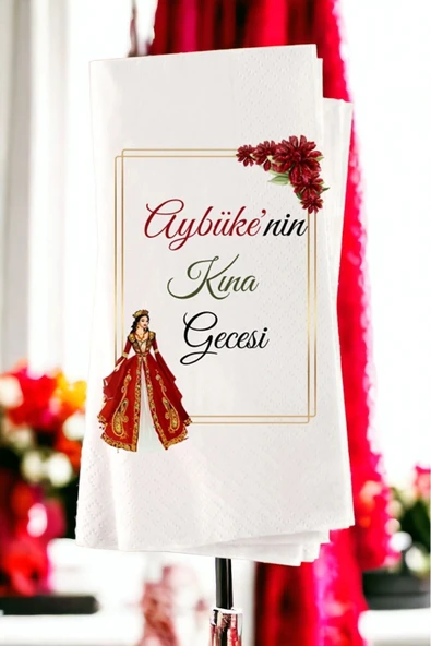 Lion Baskı ve Organizasyon  Kişiye Özel Söz, Nişan Ve Kına Gecesi Baskılı Sunum Peçetesi 20’li ürün görseli