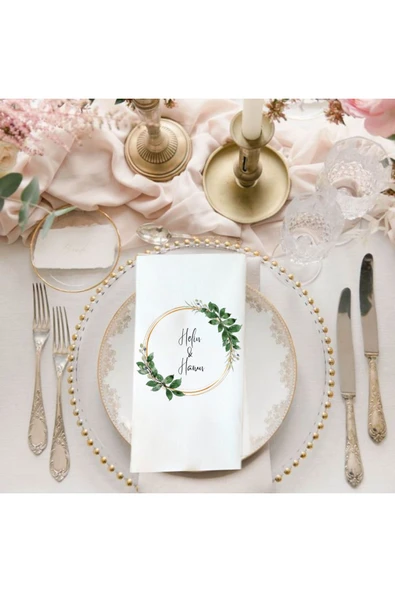 Lion Baskı ve Organizasyon  Söz Nişan Düğün Temalı Baskılı Peçete 20 Adet - Resim 2