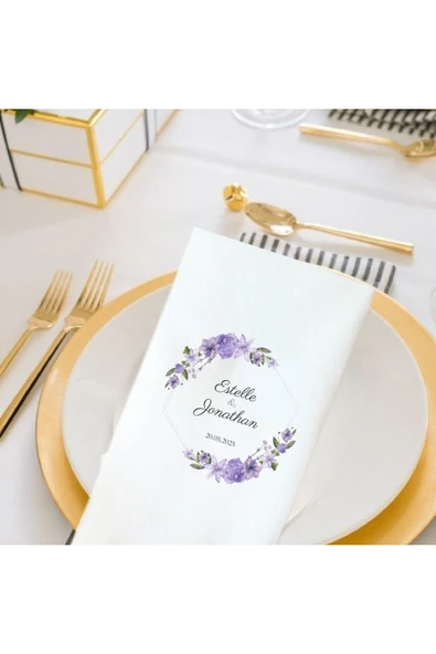 Lion Baskı ve Organizasyon  Baskılı Söz Düğün Nişan Peçetesi 20 Adet - Resim 3