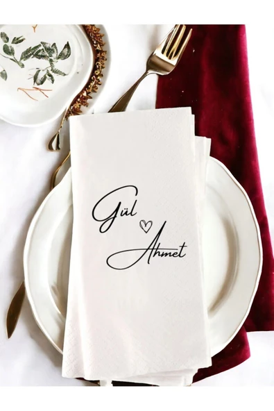 Camellia Boutique  Kişiye Özel Sade Söz, Nişan, Düğün Temalı Baskılı Peçete 20’li ürün görseli
