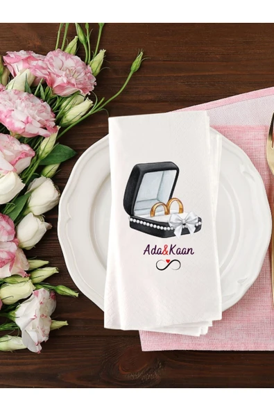 Lion Baskı ve Organizasyon  Baskılı Peçete Söz Nişan Peçetesi 20 Adet ürün görseli
