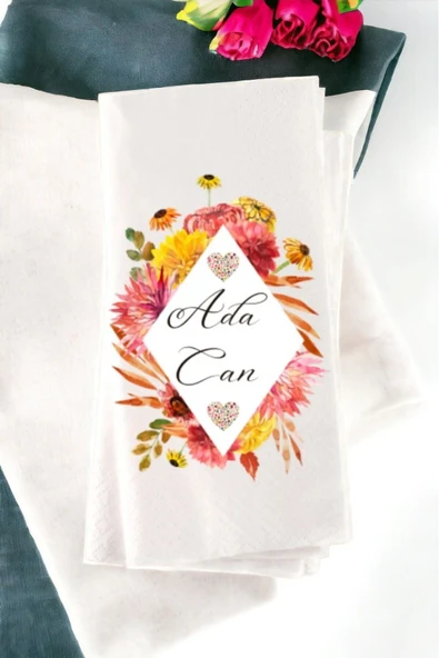 Lion Baskı ve Organizasyon  Kişiye Özel Söz, Nişan, Kına, Düğün Konsept Baskılı Sunum Peçetesi 20’li ürün görseli