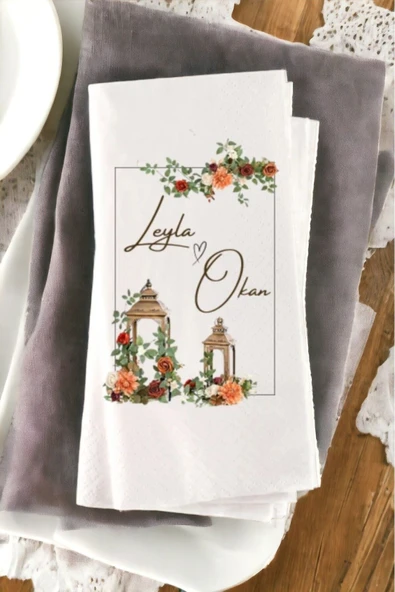 Lion Baskı ve Organizasyon  Kişiye Özel Söz, Nişan, Kına, Düğün Konsept Baskılı Sunum Peçetesi 20’li ürün görseli