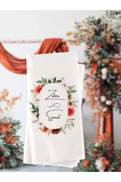 Lion Baskı ve Organizasyon  Söz Nişan Düğün Temalı Baskılı Peçete 20 Adet 1002 ürün görseli