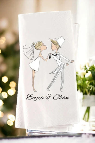 Lion Baskı ve Organizasyon  Kişiye Özel Söz, Nişan, Kına, Düğün Konsept Baskılı Sunum Peçetesi 20’li ürün görseli