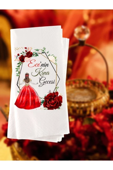 Lion Baskı ve Organizasyon  Kına Gecesi Temalı Baskılı Konuşan Peçete 20 Adet 0001 ürün görseli