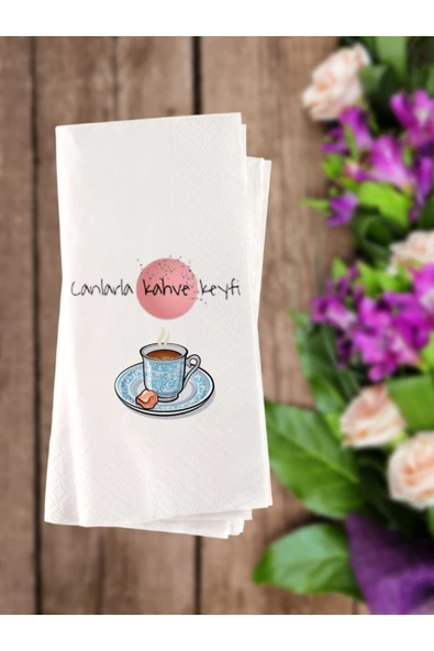 Lion Baskı ve Organizasyon  Kahve Temalı Esprili Yazı Baskılı Konuşan Peçete 20 Adet 02004