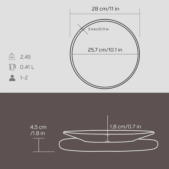 Lava Döküm Yuvarlak Servis Tabağı ve Kayın Servis Ahşabı. Çap(Ø)25cm. - 3