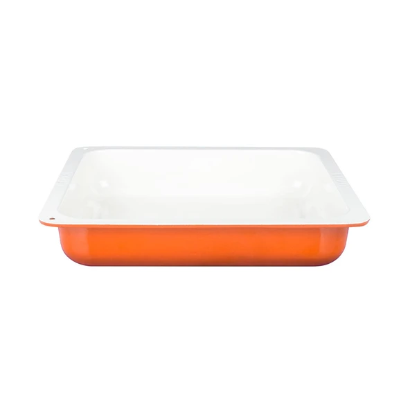 Lava Döküm Dikdörtgen 2/3 Gastronomi Küvet Ölçü 35x32cm.  Turuncu ürün görseli 1